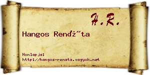 Hangos Renáta névjegykártya
